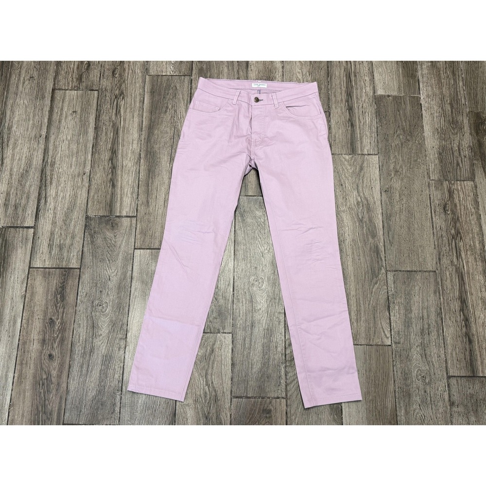 Tom James Pants Mens 32x30 Pink Holland & Sherry Blue Delta Five Pocket Casual